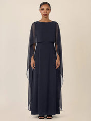 Abendkleid Maxi mit Cape