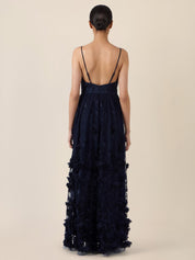 Abendkleid Maxi mit 3D-Blumen