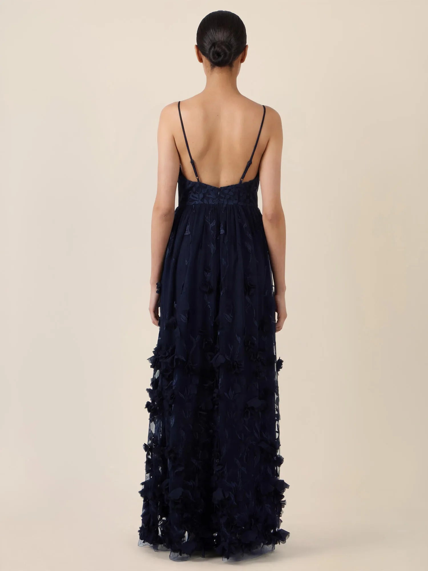 Abendkleid Maxi mit 3D-Blumen