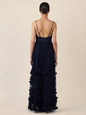 Abendkleid Maxi mit 3D-Blumen