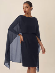 Etuikleid Mini mit Chiffonstola