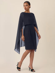 Etuikleid Mini mit Chiffonstola