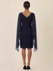 Etuikleid Mini mit Chiffonstola