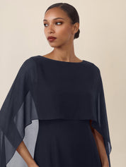 Etuikleid Mini mit Chiffonstola