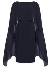 Etuikleid Mini mit Chiffonstola