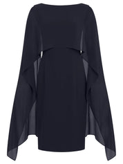 Etuikleid Mini mit Chiffonstola
