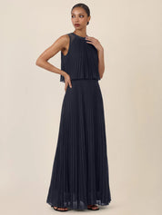 Plisseekleid Maxi aus Chiffon