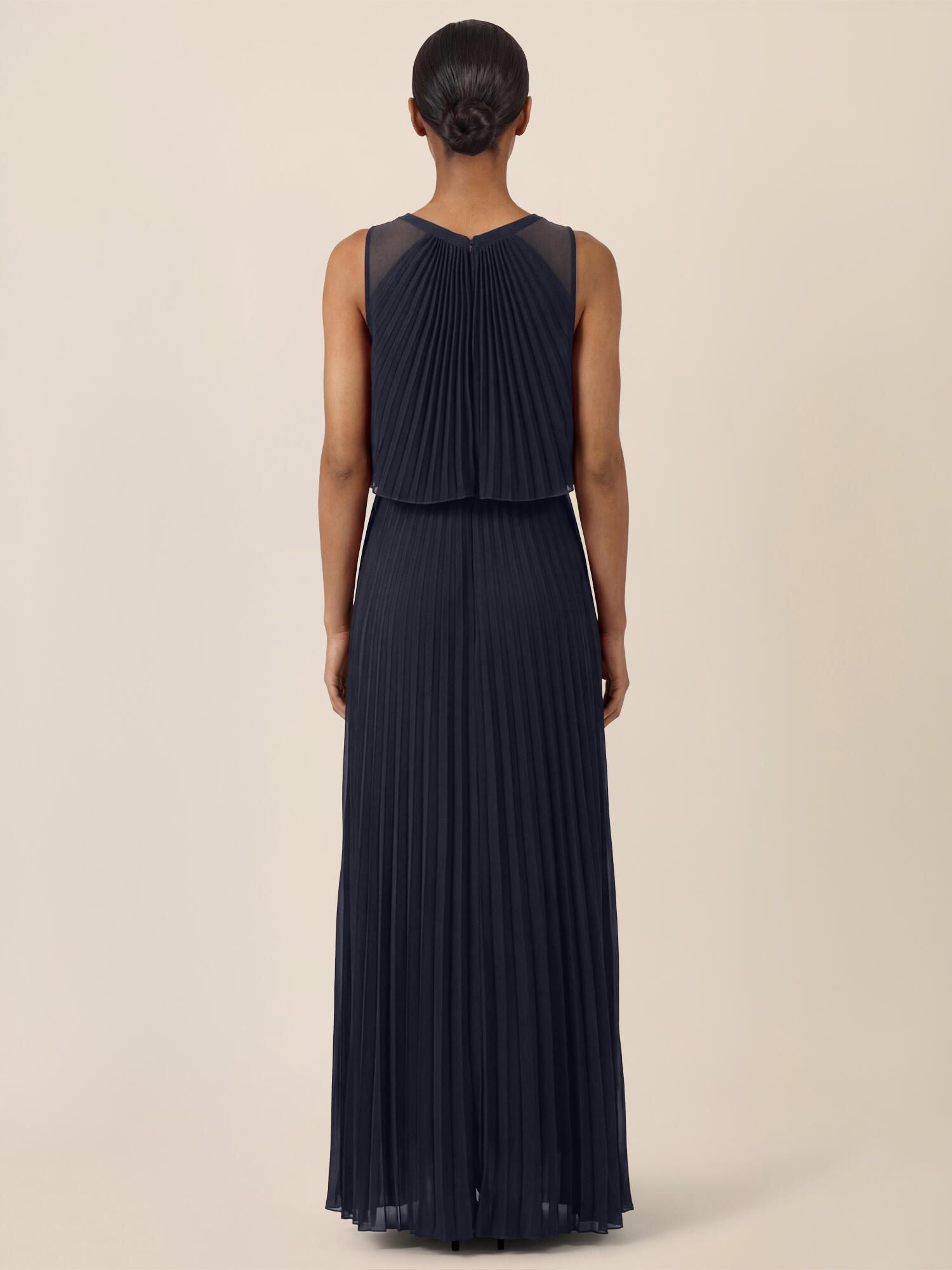 Plisseekleid Maxi aus Chiffon