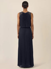 Plisseekleid Maxi aus Chiffon