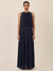 Plisseekleid Maxi aus Chiffon