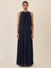 Plisseekleid Maxi aus Chiffon