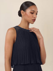 Plisseekleid Maxi aus Chiffon