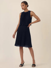 Plisseekleid Midi aus Chiffon
