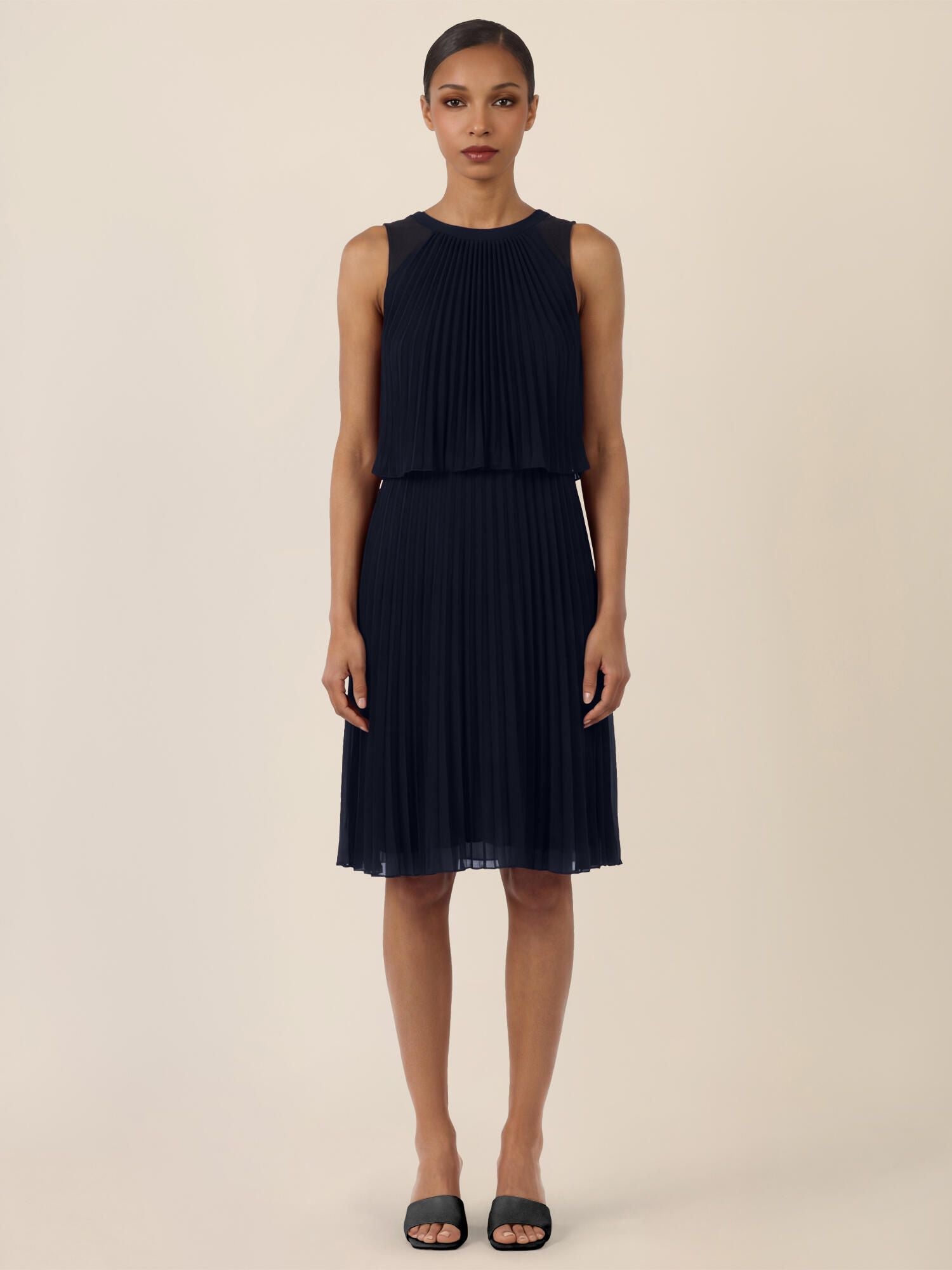 Plisseekleid Midi aus Chiffon
