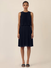 Plisseekleid Midi aus Chiffon
