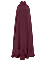 Chiffonkleid Maxi mit Stehkragen