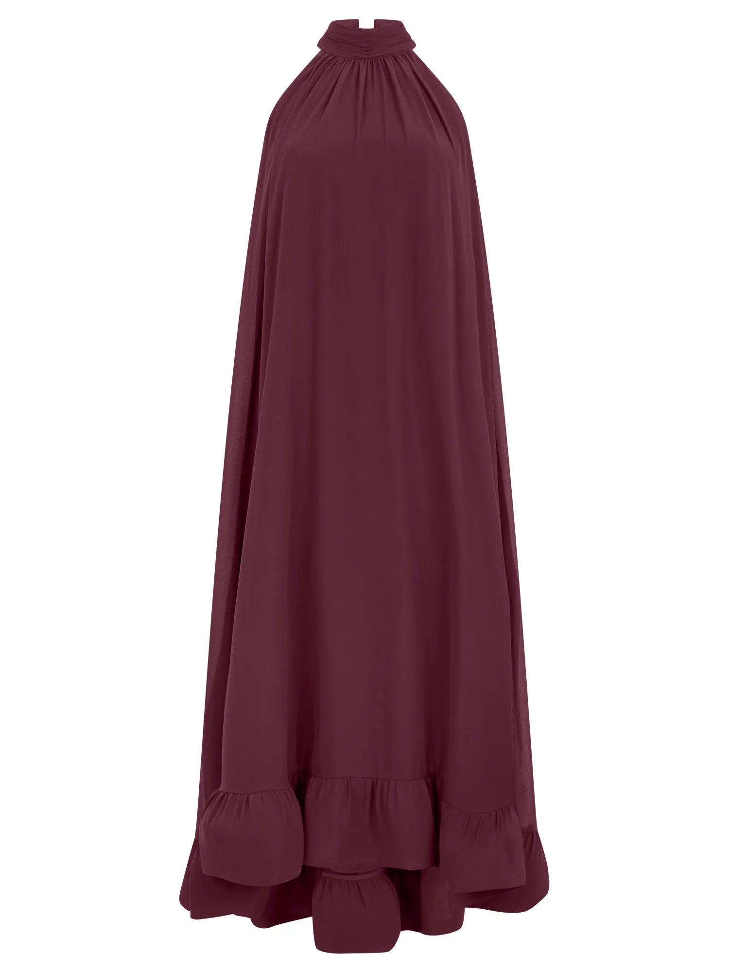Chiffonkleid Maxi mit Stehkragen