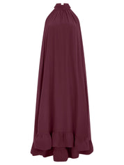 Chiffonkleid Maxi mit Stehkragen
