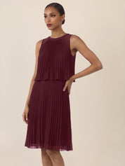 Plisseekleid Midi aus Chiffon