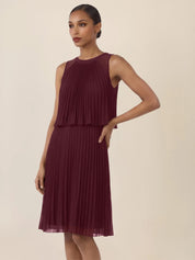 Plisseekleid Midi aus Chiffon