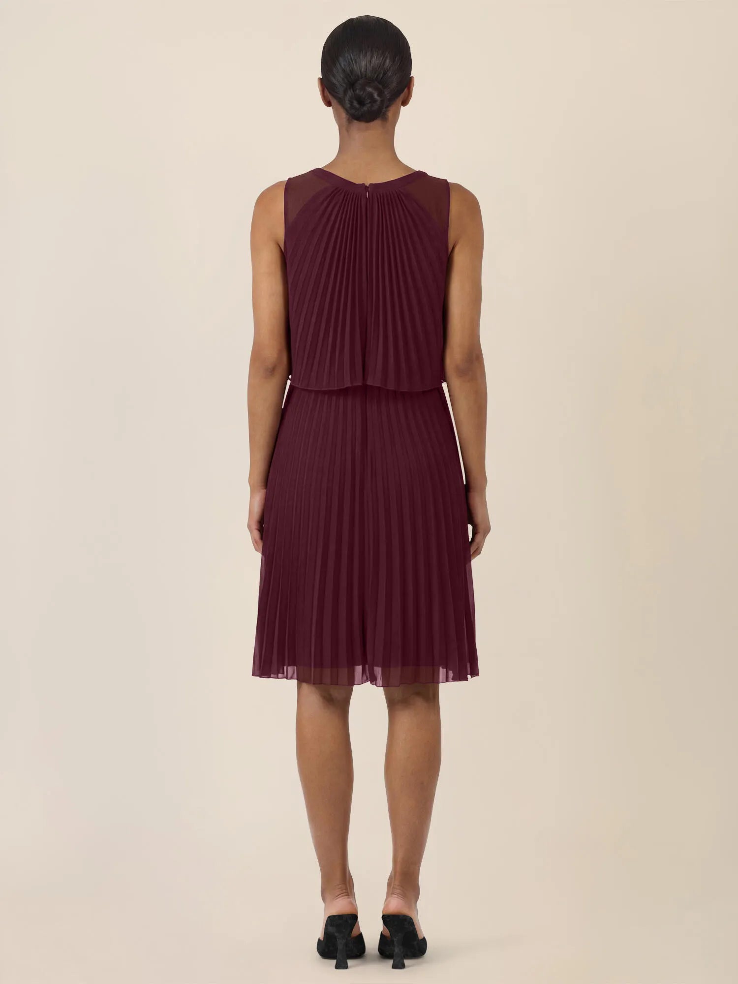 Plisseekleid Midi aus Chiffon