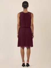 Plisseekleid Midi aus Chiffon