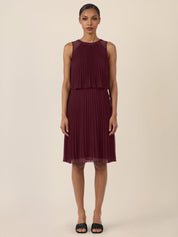 Plisseekleid Midi aus Chiffon