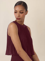 Plisseekleid Midi aus Chiffon