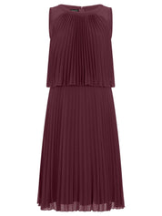 Plisseekleid Midi aus Chiffon