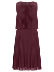 Plisseekleid Midi aus Chiffon