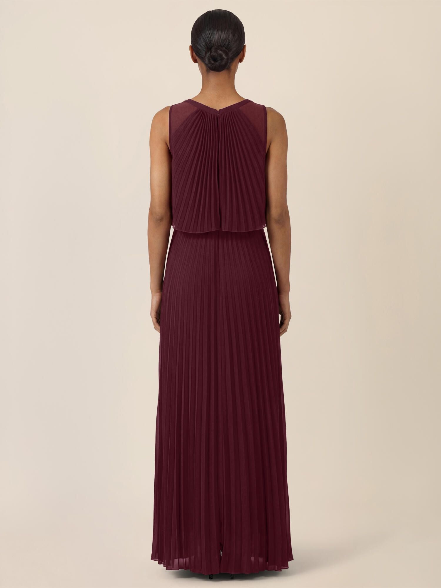 Plisseekleid Maxi aus Chiffon