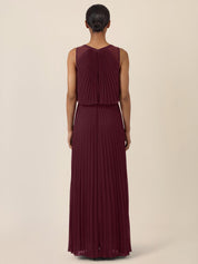 Plisseekleid Maxi aus Chiffon