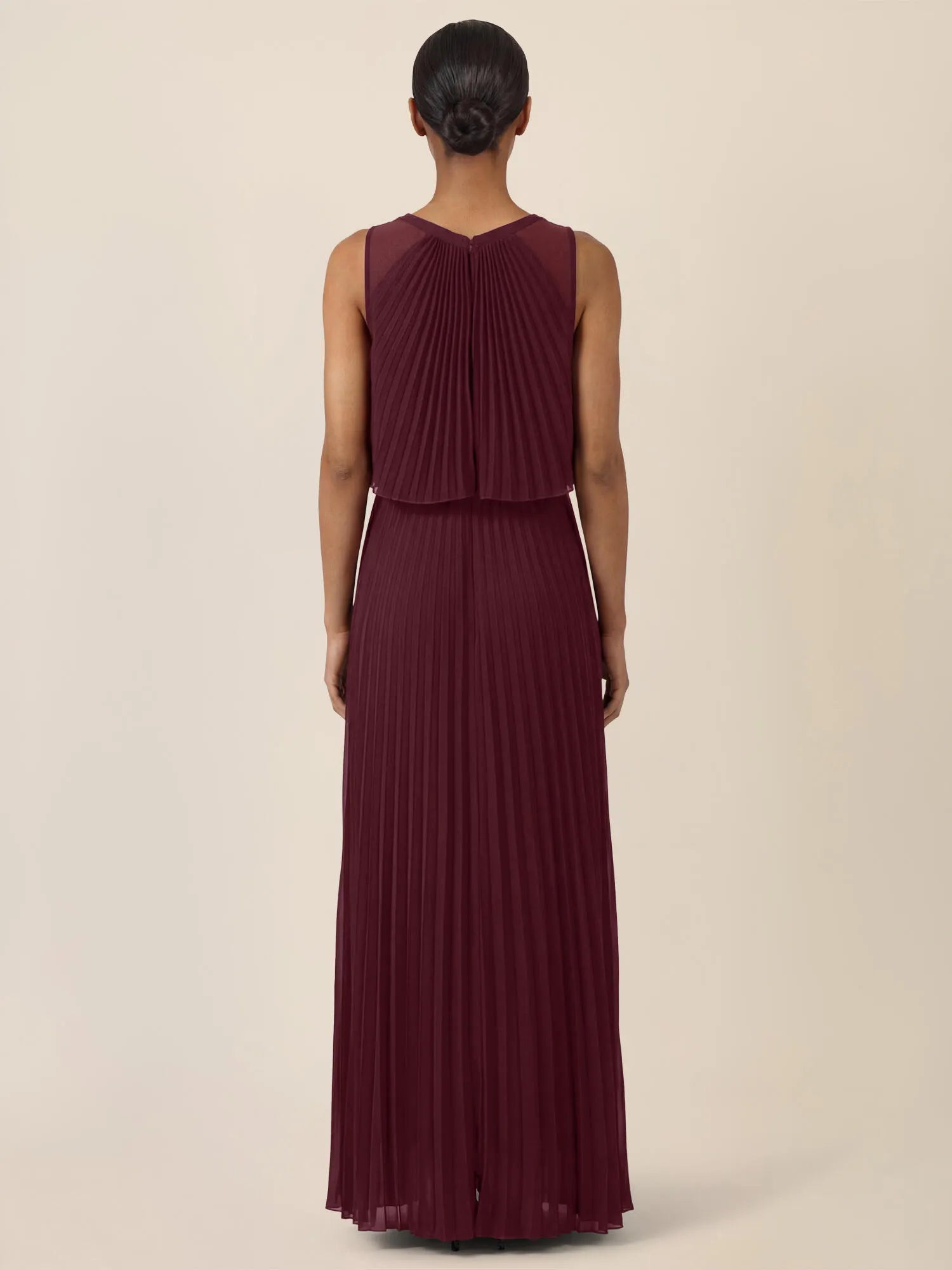 Plisseekleid Maxi aus Chiffon
