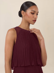 Plisseekleid Maxi aus Chiffon