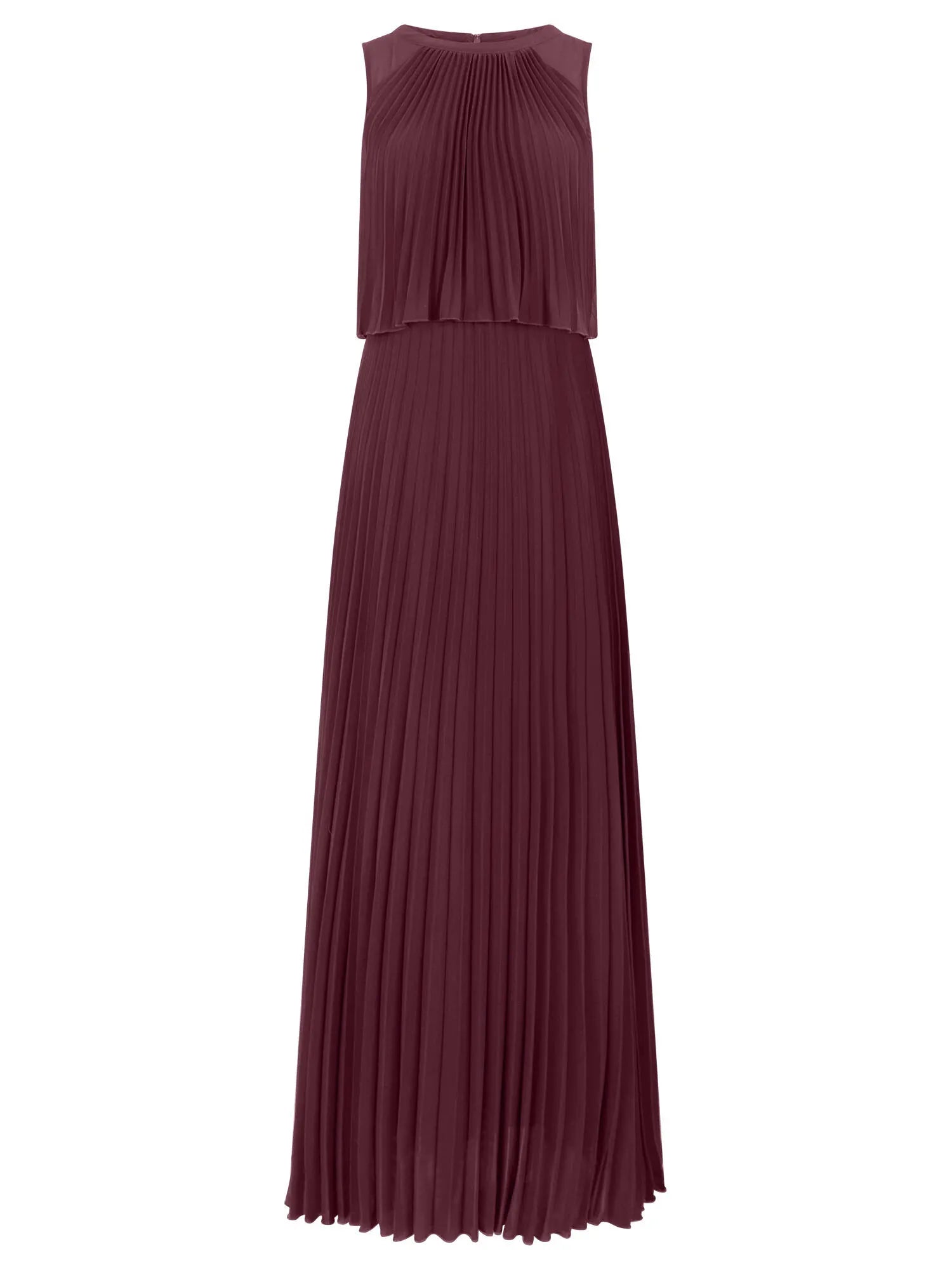 Plisseekleid Maxi aus Chiffon