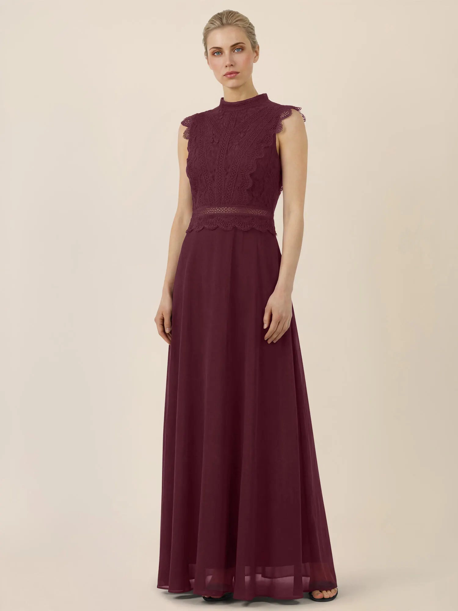 Abendkleid Maxi mit Stehkragen