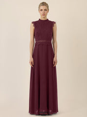 Abendkleid Maxi mit Stehkragen
