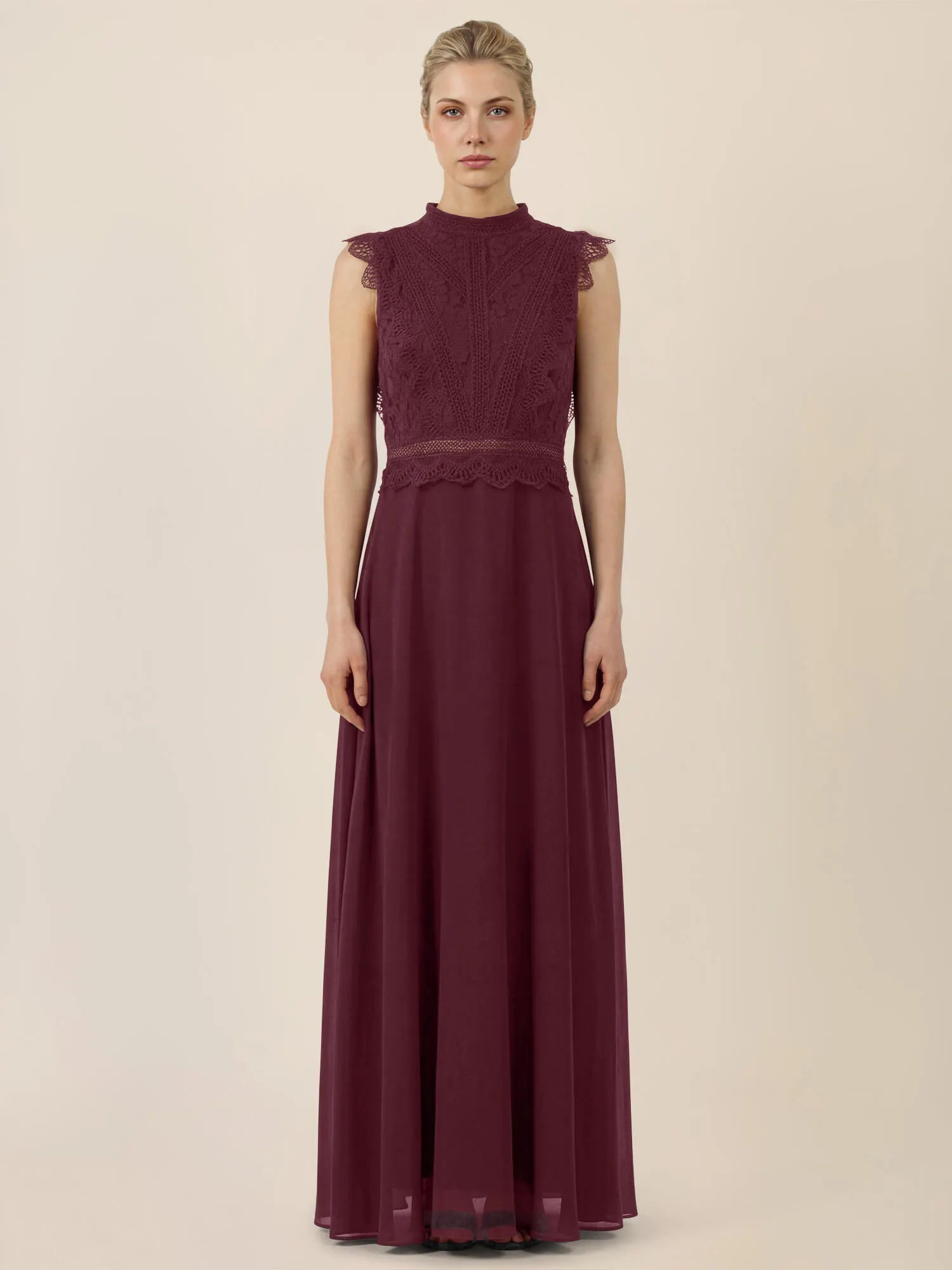 Abendkleid Maxi mit Stehkragen