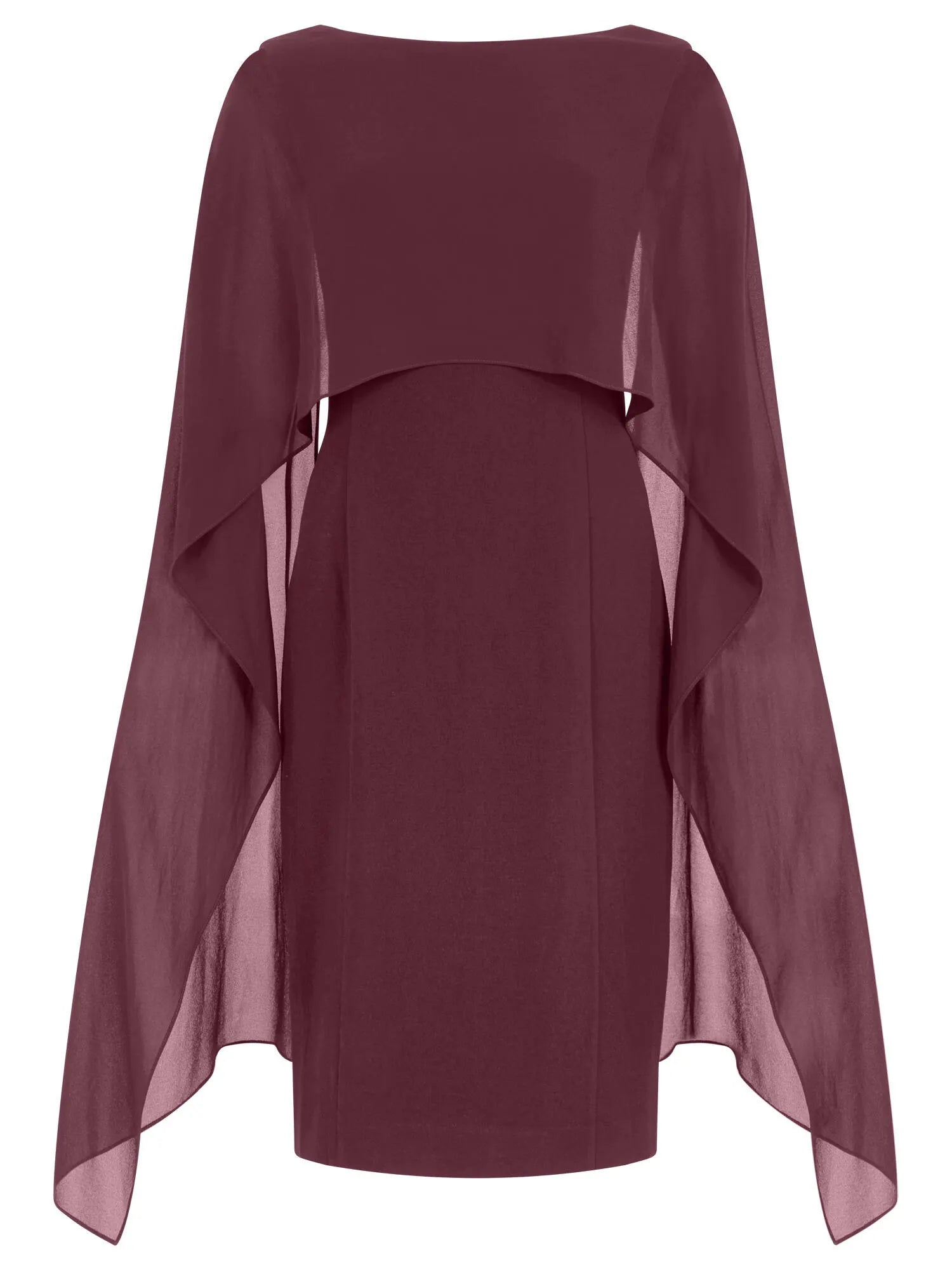 Etuikleid mit Chiffonstola
