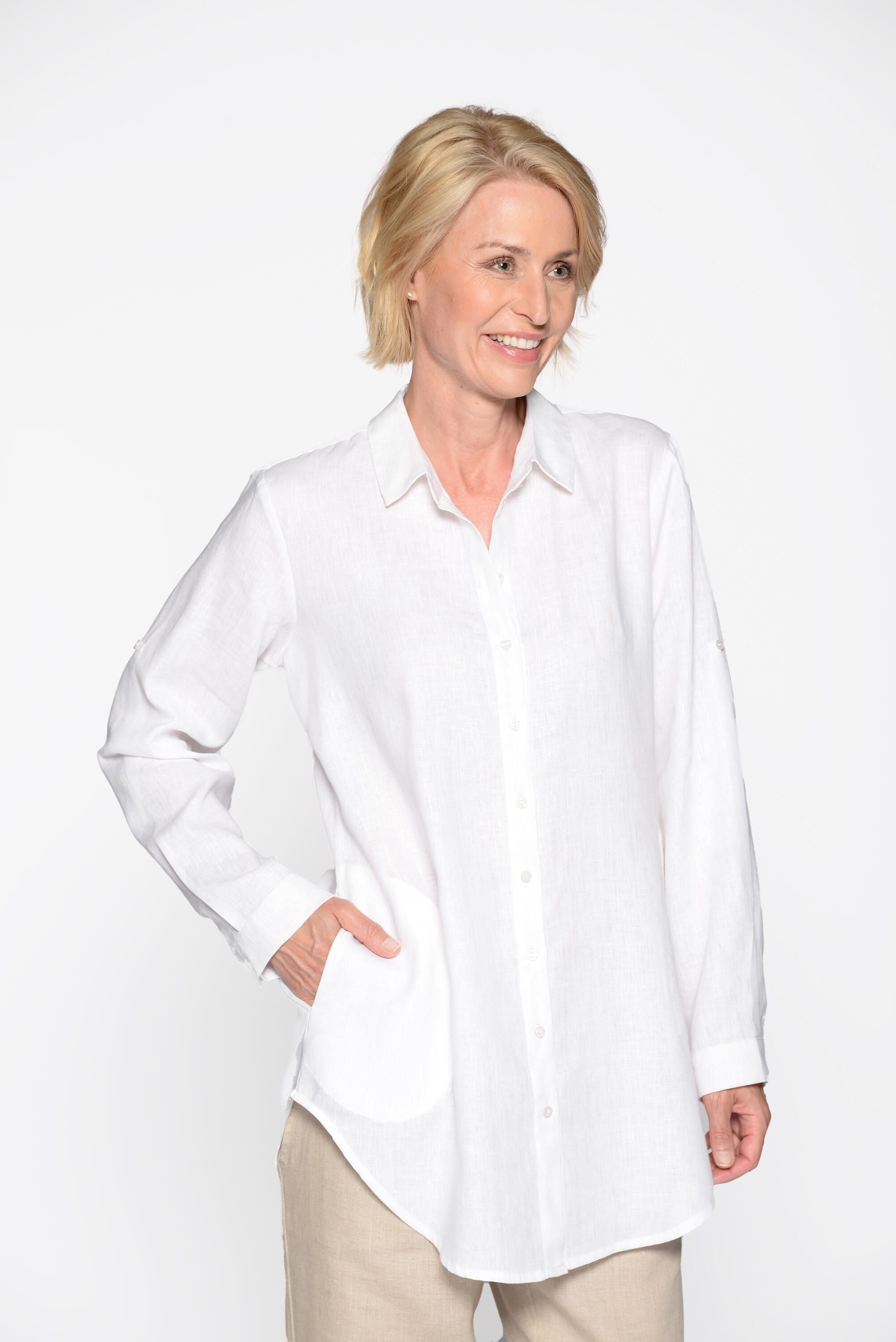 Longbluse aus Leinen