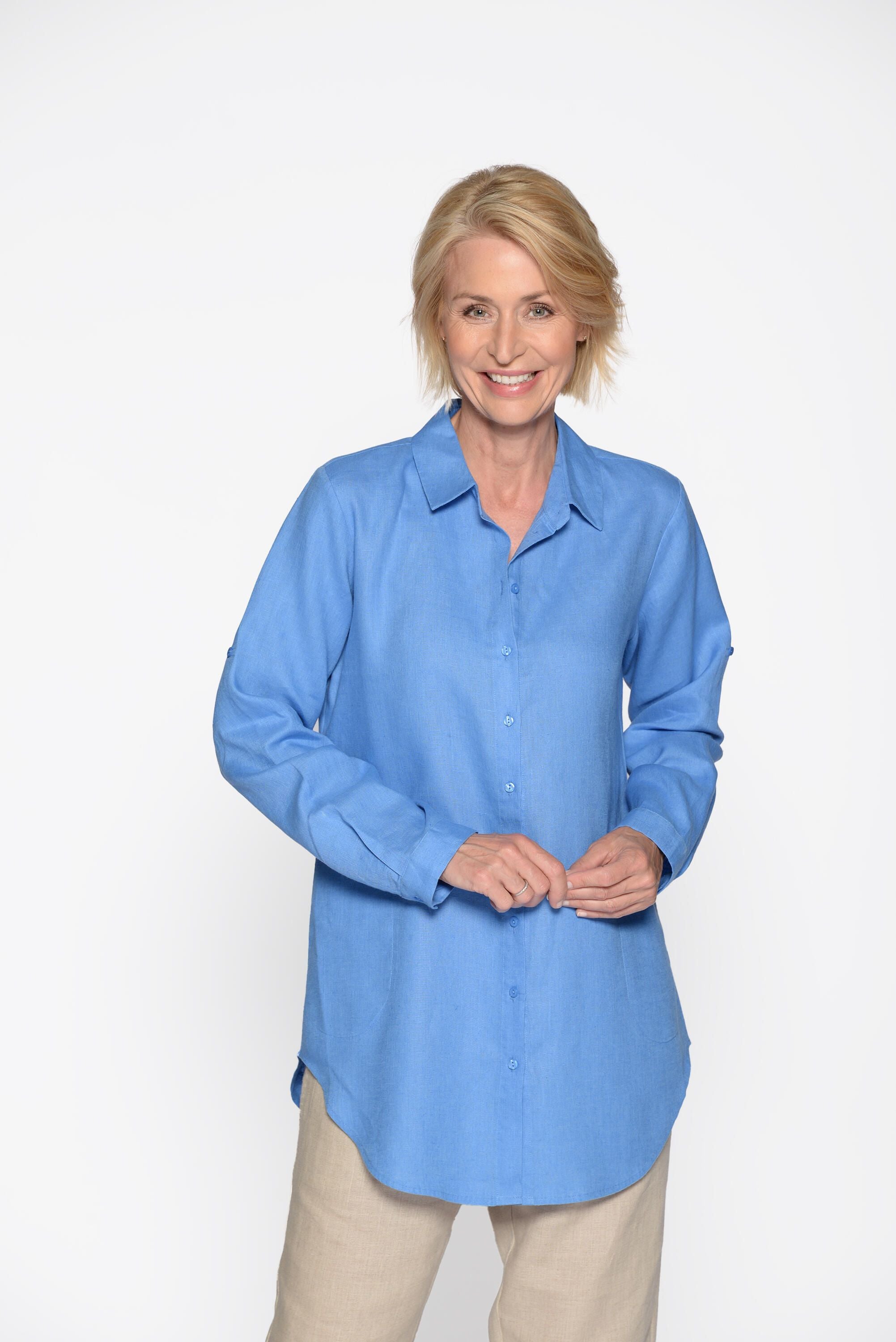 Longbluse aus Leinen