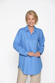 Longbluse aus Leinen