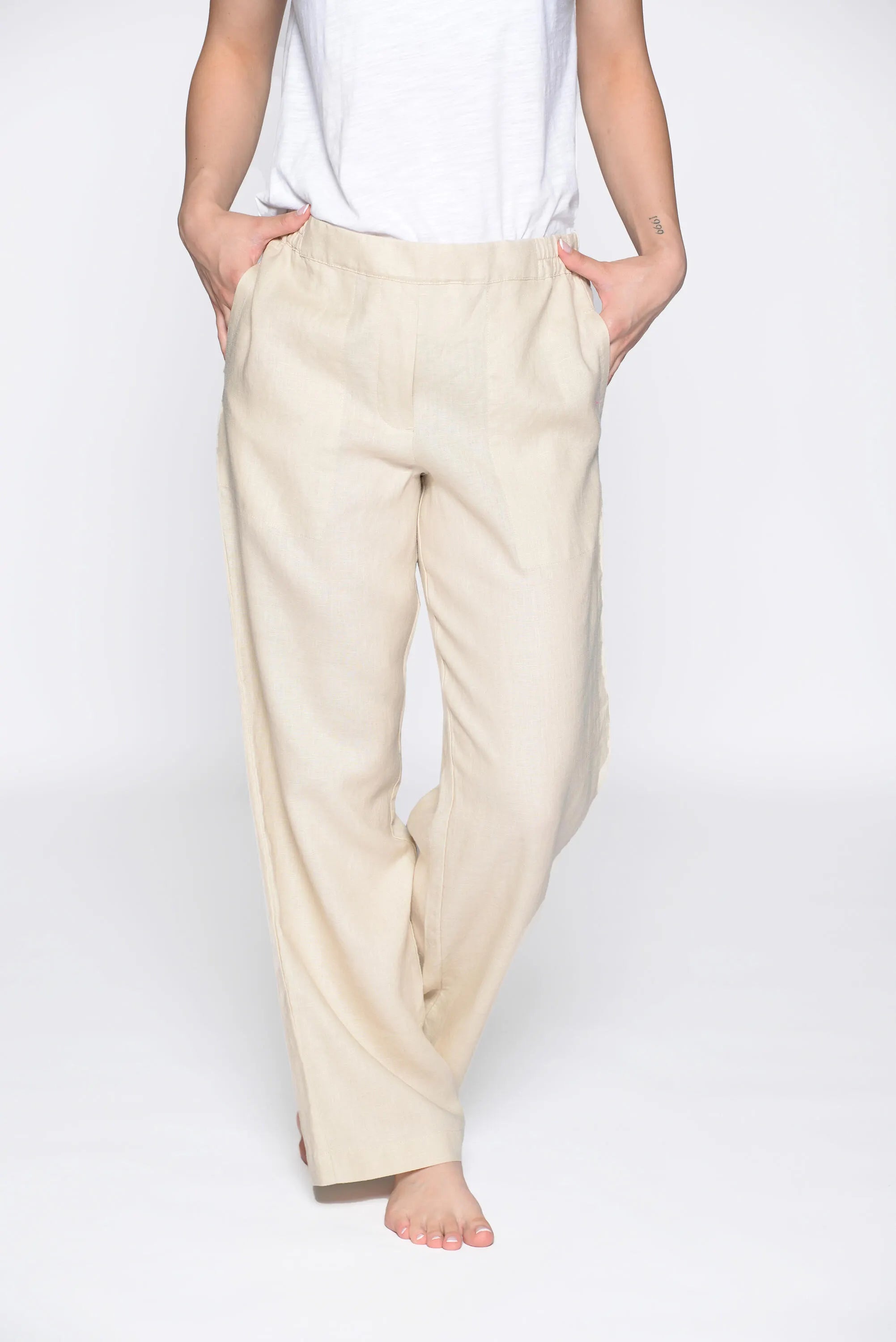 Leinenhose Wide Leg