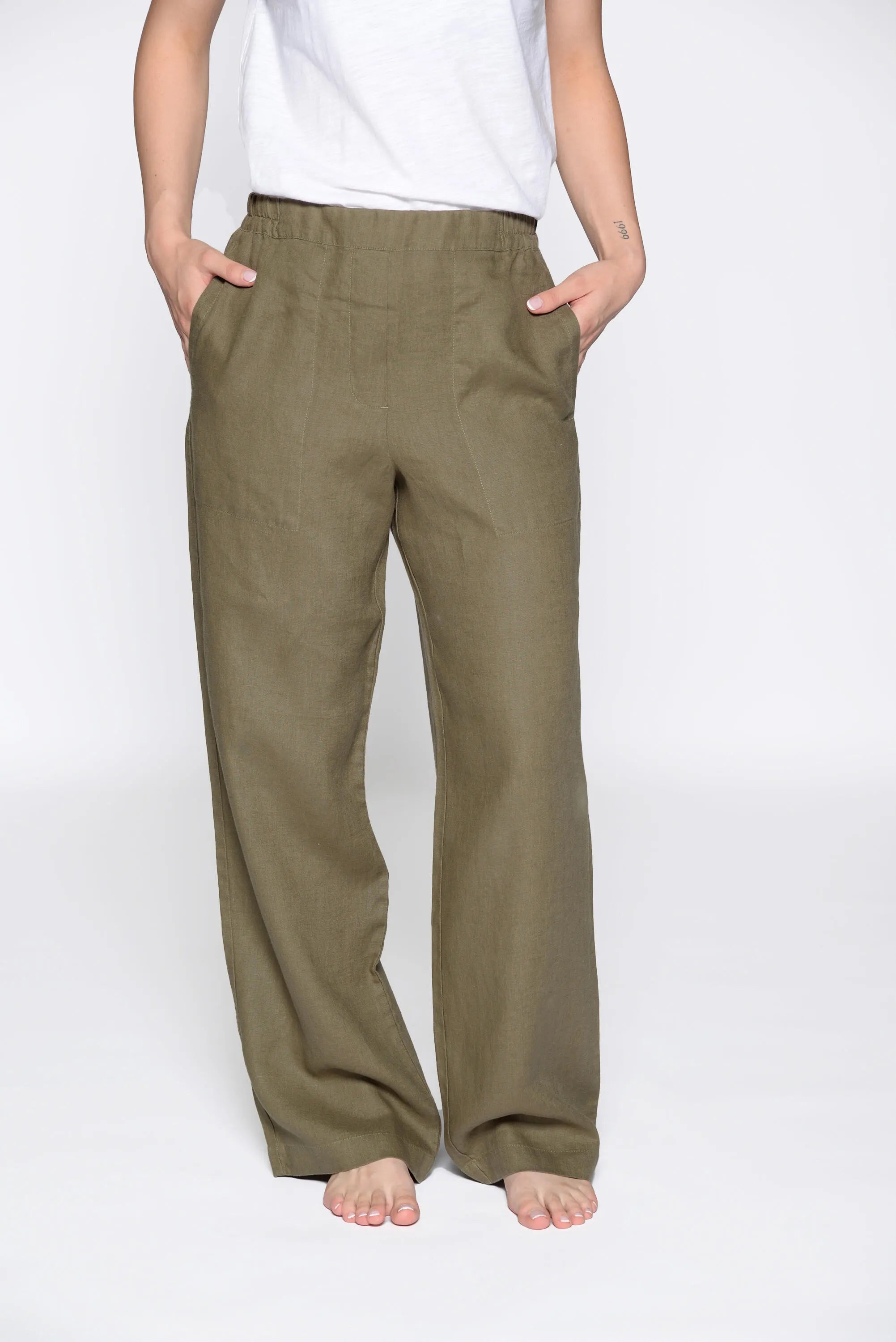 Leinenhose Wide Leg