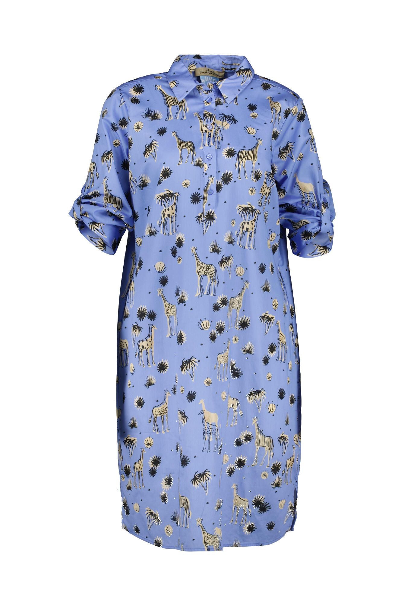 Hemdblusenkleid Midi aus Baumwolle