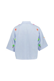 Bluse cropped aus Baumwollmix