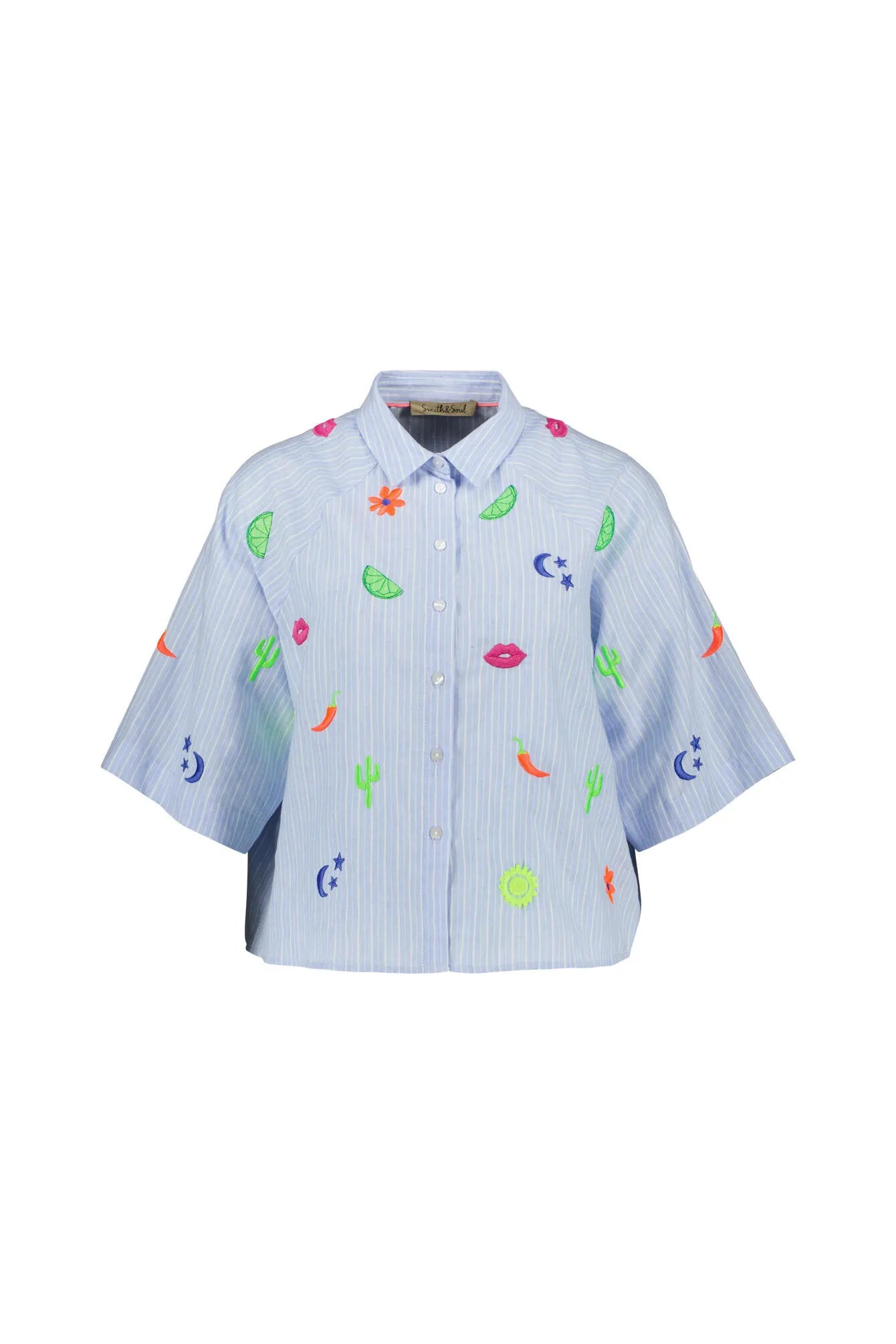 Bluse cropped aus Baumwollmix
