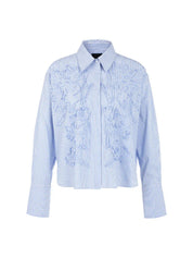 Bluse gestreift mit Blumendetails