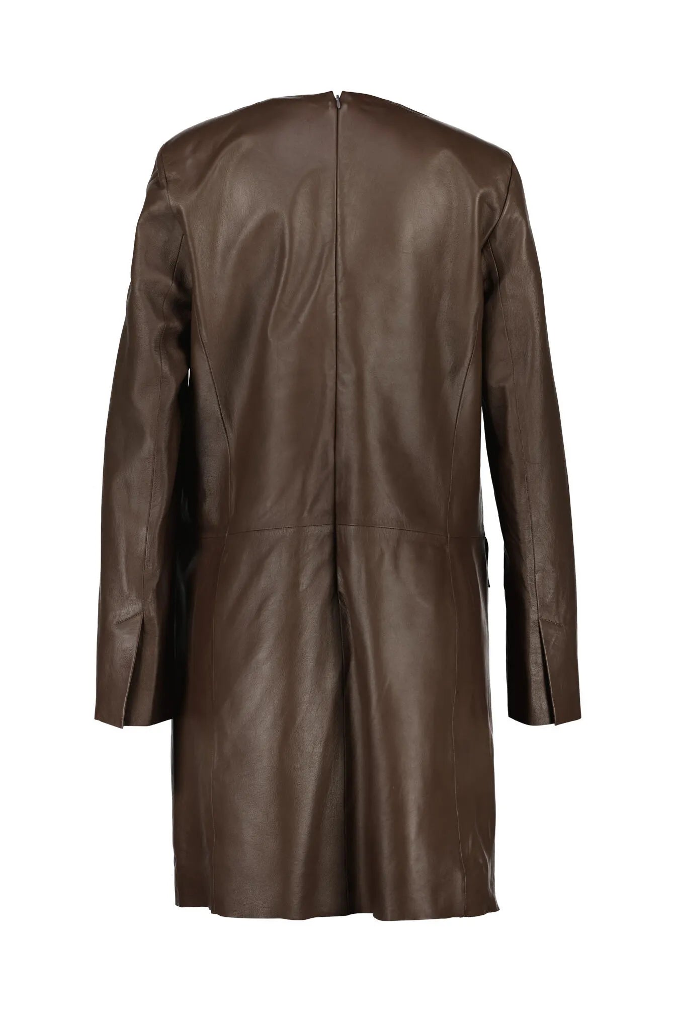 Lederkleid Midi mit V-Ausschnitt