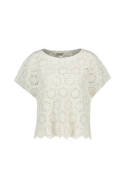Strick-T-Shirt aus Baumwollmix